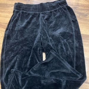 Black velvet stretch lounge pants